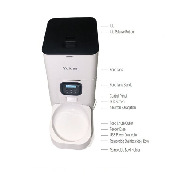 🛑 VOLUAS Automatic ➕🆒 PET FEEDER Timer Auto Cat Dog BOWL Control 💸BUY NOW‼️ - Picture 7 of 16